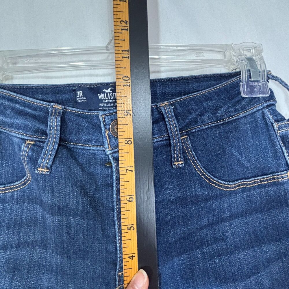 Hollister‎ Mid-Rise Jean Leggings Women’s Sz 3R W26 L28 Dark Wash Stretch Denim - Picture 2 of 8